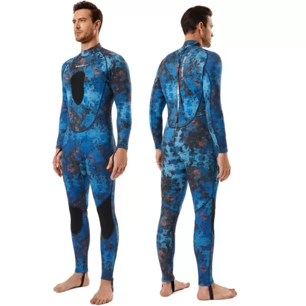 Seaskin Spearfishing Wetsuit for Mens, 1.5mm 3mm Neoprene Camo Full Body Diving Suits for Snorkeling Swimming