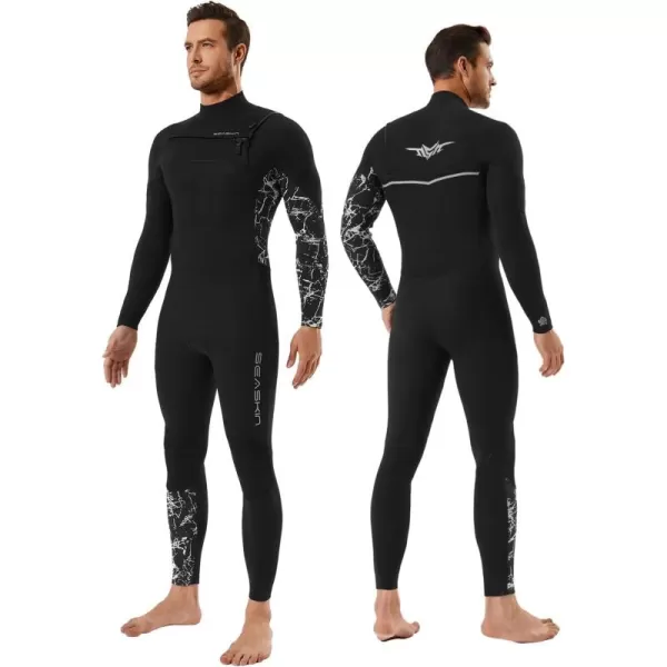 Seaskin Surfing Wetsuit for Mens Womens 3/2mm Chest Zip GBS Full Wetsuit