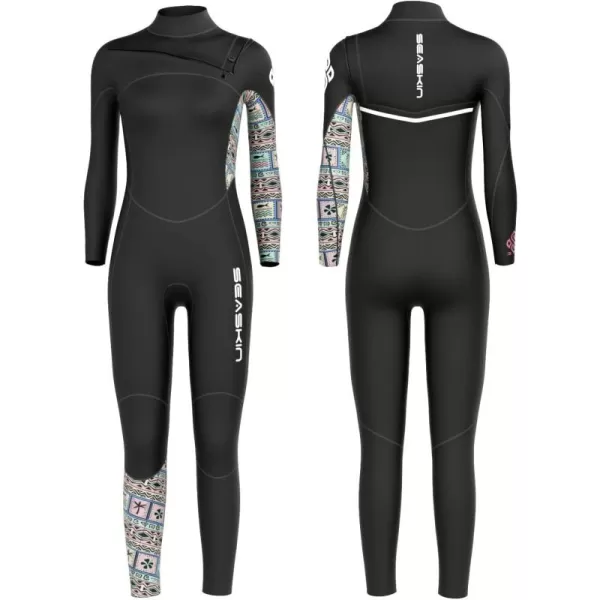 Seaskin Surfing Wetsuit for Mens Womens 3/2mm Chest Zip GBS Full Wetsuit