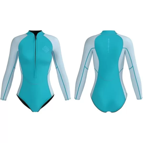 Seaskin Womens One Piece Long Sleeves Shorty Wetsuit 2mm