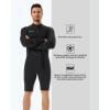 imageSeaskin Long Sleeve Shorty Wetsuit Mens 3mm Neoprene Diving Suits Front ZipBlack