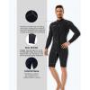 imageSeaskin Long Sleeve Shorty Wetsuit Mens 3mm Neoprene Diving Suits Front ZipBlack