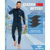 imageSeaskin Wetsuits for Mens Womens 2mm Front Zip Full Body Diving SuitsNavy Blue Mens