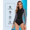 imageSeaskin Womens One Piece Long Sleeves Shorty Wetsuit 2mmBlack
