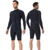imageSeaskin Long Sleeve Shorty Wetsuit Mens 3mm Neoprene Diving Suits Front ZipBlack