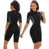 imageSeaskin Shorty Wetsuits for Mens Womens 2mm Front Zip Diving SuitsBlack Womens