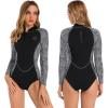imageSeaskin Womens One Piece Long Sleeves Shorty Wetsuit 2mmBlack