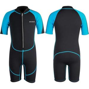 imageSeaskin Kids Wetsuit for Boys Girls Toddlers 2mm Front Zipper Shorty Wetsuits 3mm Back Zip Full Wetsuit Neoprene Thermal Swimsuits for Diving Surfing Swim LessonsBoys