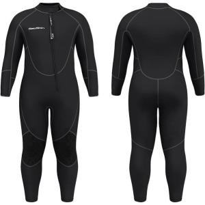 imageSeaskin Plus Size Full Wetsuit for Mens and Womens 3mmBlack Mens
