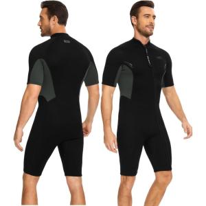 imageSeaskin Shorty Wetsuits for Mens Womens 2mm Front Zip Diving SuitsBlack Mens
