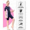 imageSeaskin Kids Wetsuit for Boys Girls Toddler 2mm Front Zip Thermal Swimsuits Shorty Diving SuitsPink