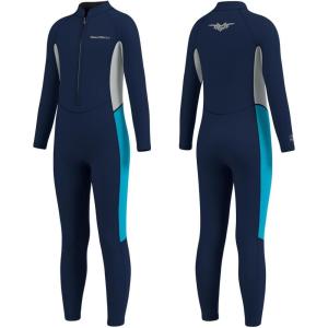 imageSeaskin Kids Wetsuit for Boys Girls Toddler 2mm Front Zip Full Body Diving Suits Thermal SwimsuitsBlue