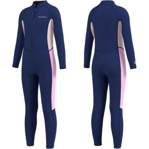 imageSeaskin Kids Wetsuit for Boys Girls Toddler 2mm Front Zip Full Body Diving Suits Thermal SwimsuitsPink