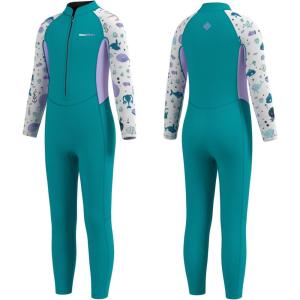 imageSeaskin Kids Wetsuit for Boys Girls Toddler 2mm Front Zip Full Body Diving Suits Thermal SwimsuitsPurple