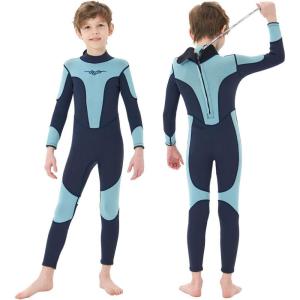 imageSeaskin Kids Wetsuit for Boys Girls Toddler 3mm Back Zip Thermal SwimsuitsNavyblue