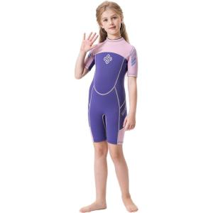 imageSeaskin Kids Wetsuit for Boys Girls Toddler 3mm Back Zip Thermal SwimsuitsPink shorty