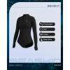 imageSeaskin Womens Wetsuit 2mm One Piece Long Sleeves Shorty WetsuitBlack