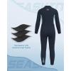 image:imageSeaskin Kids Wetsuit for Boys Girls Toddlers 3mm Front Zip Full Body Diving Suits Neoprene Thermal Swimsuits for Swimming Diving Water SportsBlue