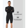 image:imageSeaskin Long Sleeve Shorty Wetsuit for Mens 3mm Neoprene Front Zipper Diving SuitsBlack