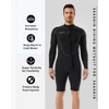 image:imageSeaskin Long Sleeve Shorty Wetsuit for Mens 3mm Neoprene Front Zipper Diving SuitsBlack