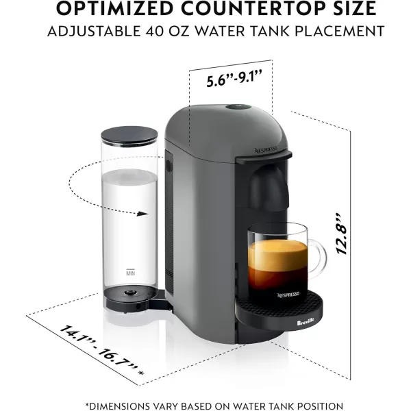 Breville BNV450GRY VertuoPlus Coffee and Espresso Machine, Grey