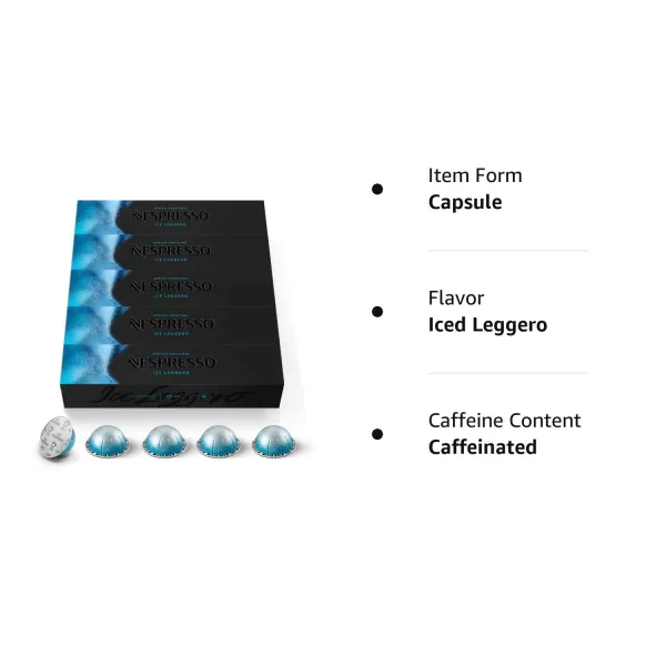 Nespresso Capsules OriginalLine, Ice Forte, 30-Count Espresso Coffee Pods, Brews 7.77 fl. oz.
