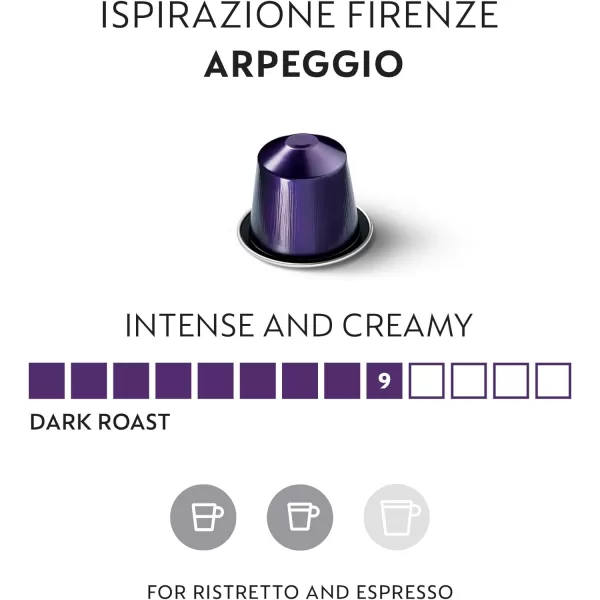Nespresso Capsules OriginalLine, Ispirazione Arpeggio Intenso, Dark Roast Coffee, 10 Count 