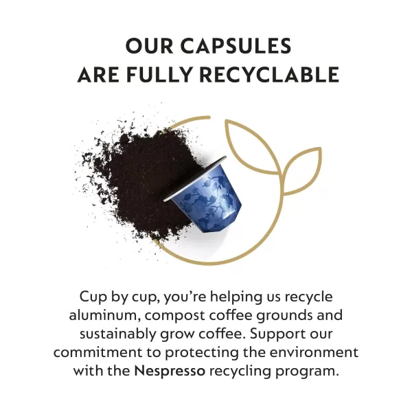 Nespresso Capsules OriginalLine, Vienna Linizio Lungo, Mild Roast Coffee, 50 Count Coffee Pods, Brews 3.7 Ounce 