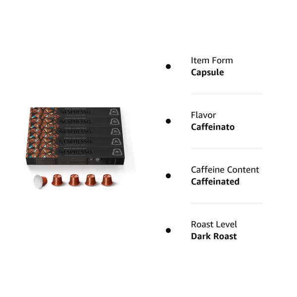 Nespresso Capsules OriginalLine, Vienna Linizio Lungo, Mild Roast Coffee, 50 Count Coffee Pods, Brews 3.7 Ounce 