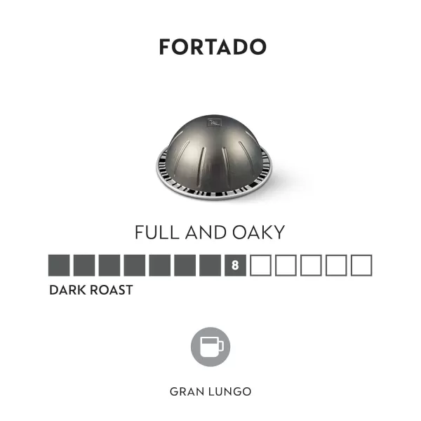 Nespresso Capsules Vertuo, Arondio Gran Lungo Americano, Medium Roast Coffee, 30-Count Coffee Pods, Brews 5oz