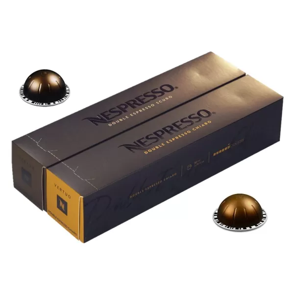 Nespresso Capsules Vertuo, Double Espresso Scuro, Dark Roast Espresso Coffee, 40-Count Coffee Pods, Brews 2.7oz