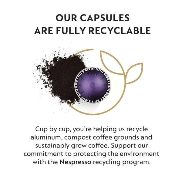 Nespresso Capsules Vertuo, Double Espresso Scuro, Dark Roast Espresso Coffee, 40-Count Coffee Pods, Brews 2.7oz