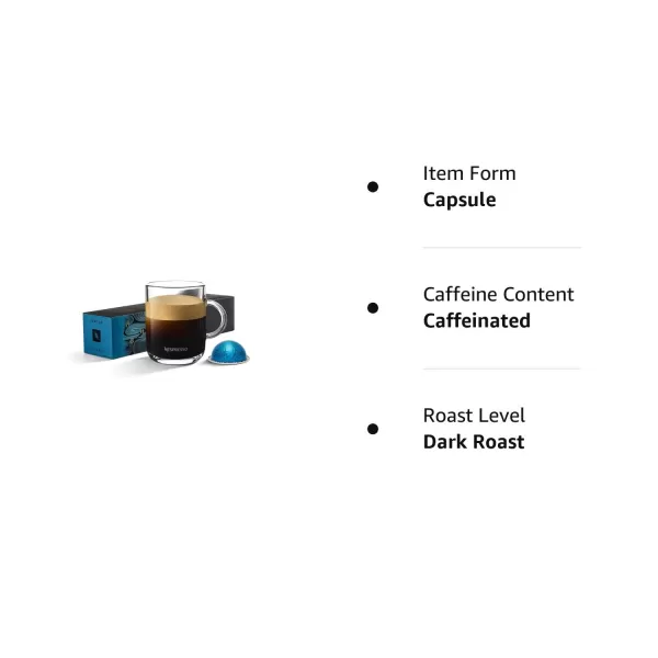 Nespresso Capsules Vertuo, Double Espresso Scuro, Dark Roast Espresso Coffee, 40-Count Coffee Pods, Brews 2.7oz)