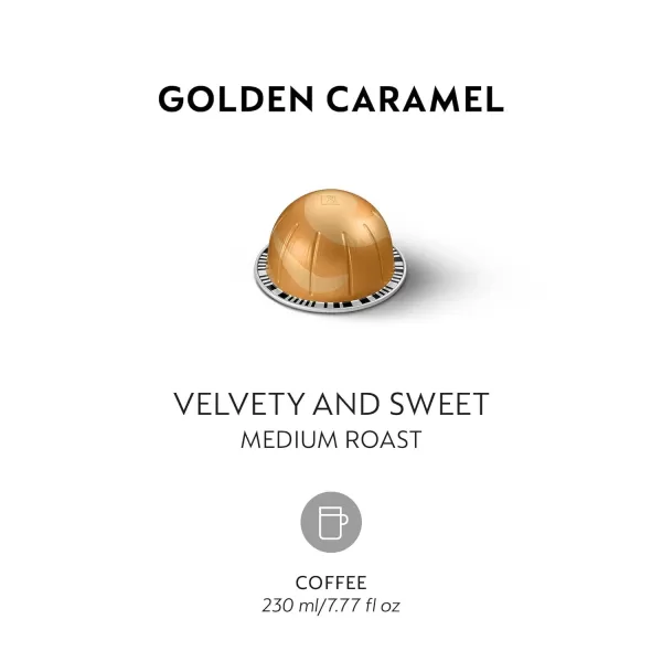 Nespresso Capsules Vertuo, Sweet Vanilla, Medium Roast Coffee, 30 Count Coffee Pods