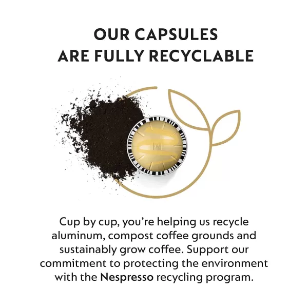 Nespresso Capsules Vertuo, Sweet Vanilla, Medium Roast Coffee, 30 Count Coffee Pods