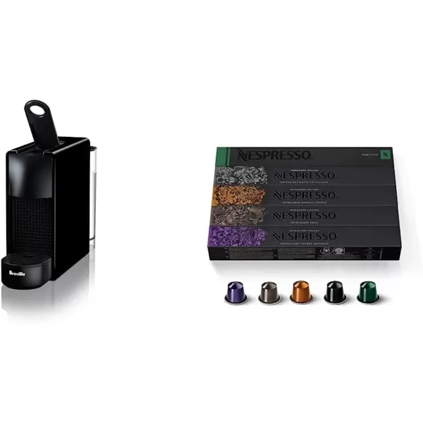 Nespresso Essenza Mini Espresso Machine by Breville,0.6 Liters, Piano Black, 15.25 x 5.5 x 12.25 in