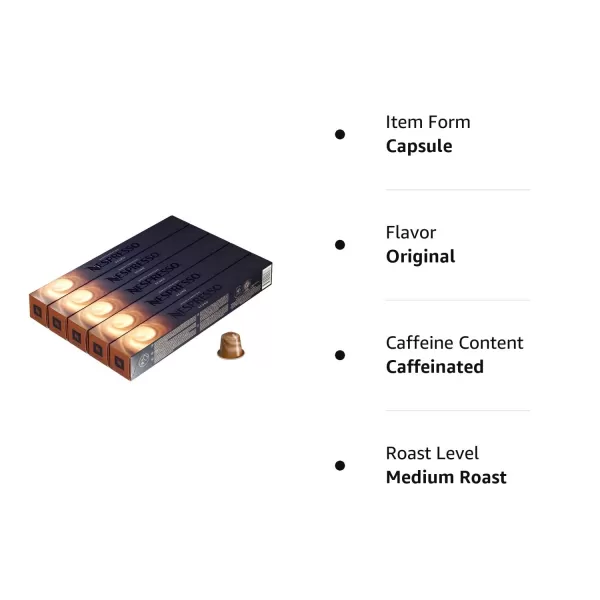 Nespresso OriginalLine, Caramello, 50 Count Coffee Pods