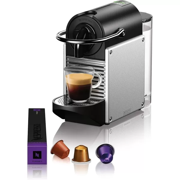 Nespresso Pixie Espresso Machine by De'Longhi, 1100ml, Aluminum,Silver