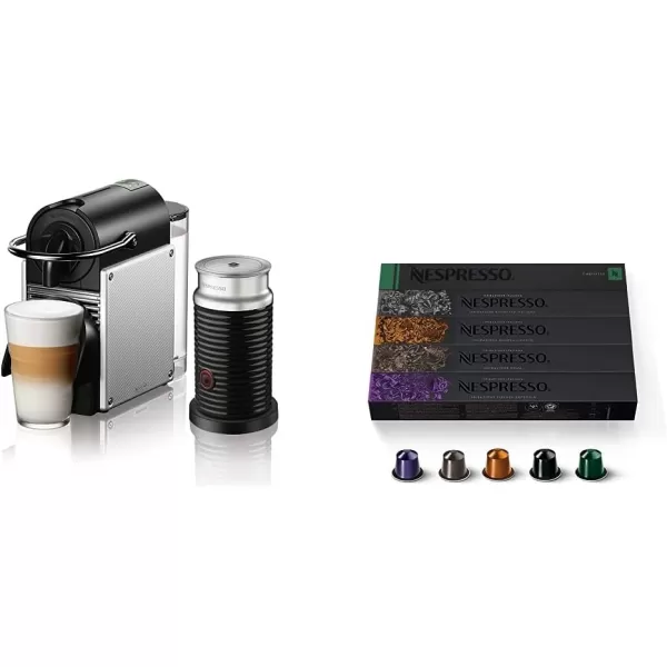 Nespresso Pixie Espresso Machine by De'Longhi, 1100ml, Aluminum,Silver