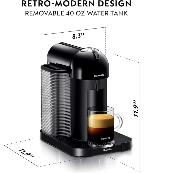 Nespresso Vertuo Coffee and Espresso Machine by Breville, 5 Cups, Black