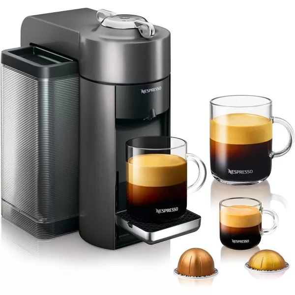 Nespresso Vertuo Coffee and Espresso Machine by De'Longhi with Milk Frother, Silver