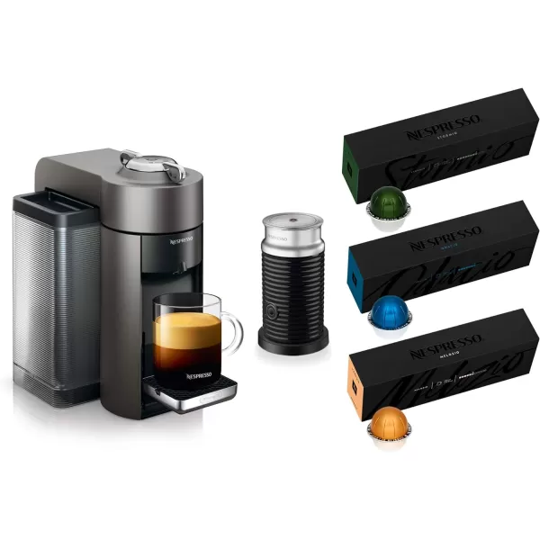 Nespresso Vertuo Coffee and Espresso Machine by De'Longhi with Milk Frother, Silver