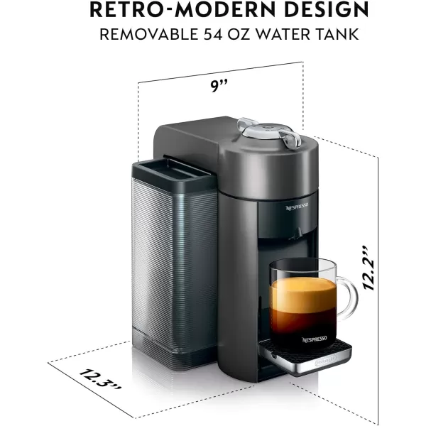 Nespresso Vertuo Coffee and Espresso Machine by De'Longhi with Milk Frother, Silver