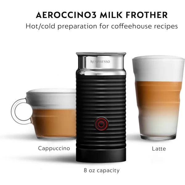 Nespresso Vertuo Coffee and Espresso Machine by De'Longhi with Milk Frother, Silver