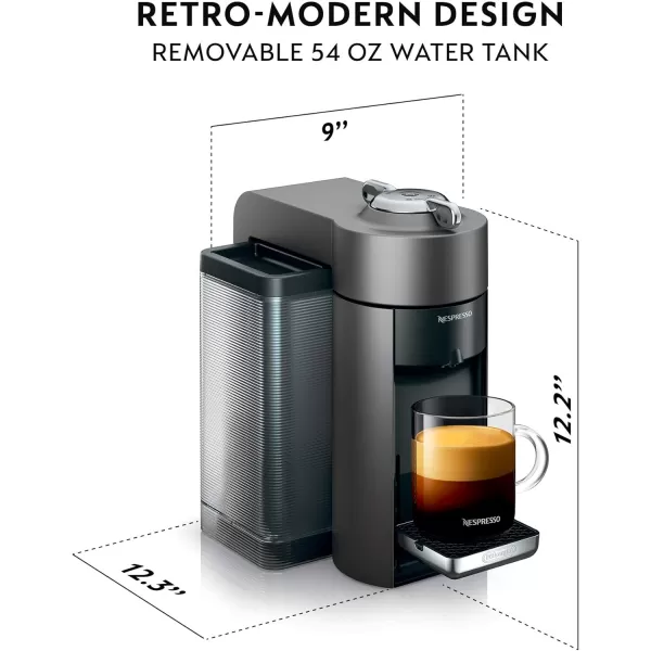 Nespresso Vertuo Coffee and Espresso Machine by De'Longhi with Milk Frother, Silver
