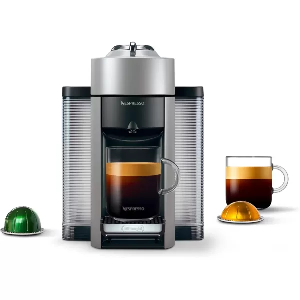 Nespresso Vertuo Coffee and Espresso Machine by De'Longhi with Milk Frother, Silver