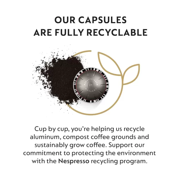 Nespresso Vertuo Fortado Decaffeinato, Gran Lungo, 40 Count Coffee Capsules