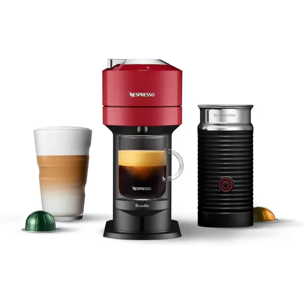 Nespresso Vertuo Next Coffee and Espresso Machine by Breville, Cherry Red, 1.1 Liters