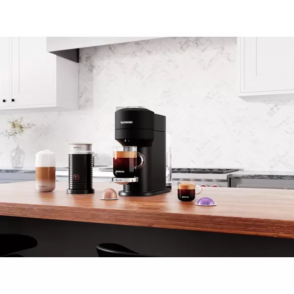 Nespresso Vertuo Next Deluxe Coffee and Espresso Maker, Pure Chrome with Aeroccino Milk Frother,1.1 liter, Black,Dark Chrome