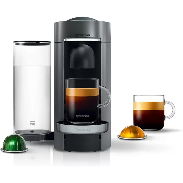 Nespresso Vertuo Plus Coffee and Espresso Maker by De'Longhi, 60 ounces, Titan,Grey